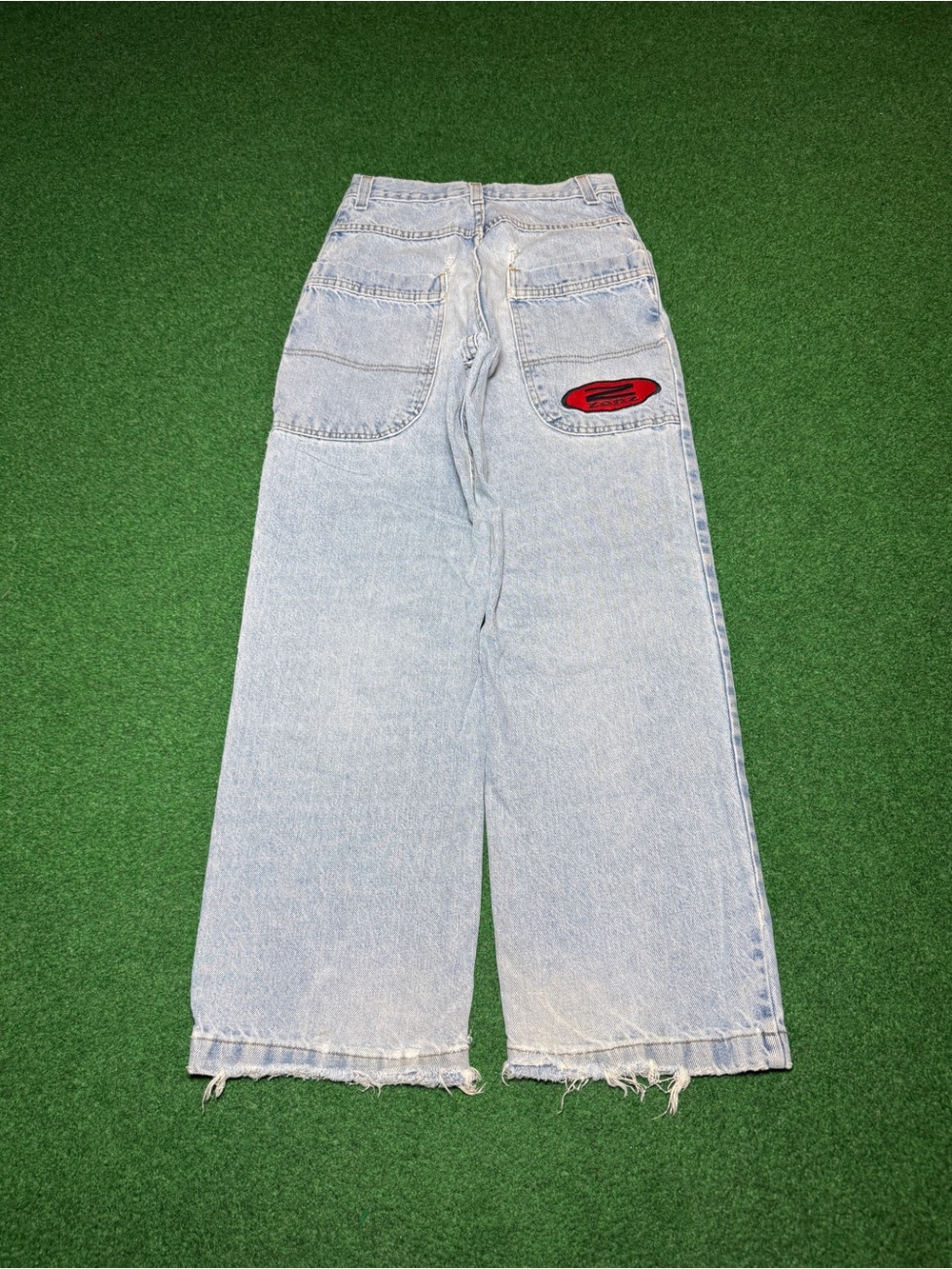 Zonz Baggy Wide Leg Jnco 26x27 Jeans Light Wash Distressed Skater Grunge 90s Y2K